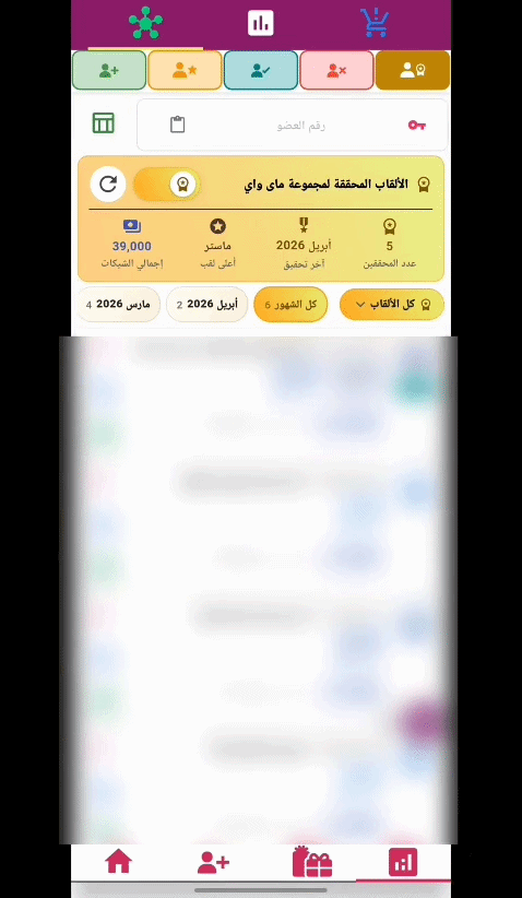 عرض الألقاب المحققة وآخر شيك